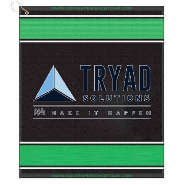 16" X 19" Designer Woven Golf Towel W/ Scrubbers