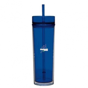16 Oz Tube Tumbler With Straw