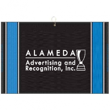 16" X 24" Designer Woven Golf Towel W/ 2 Scrubbers