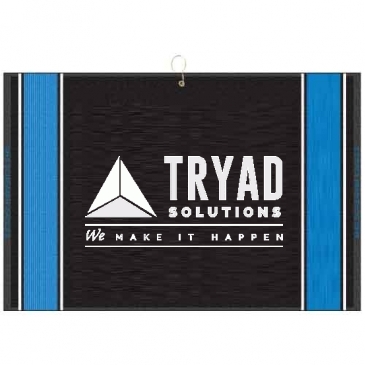 16" X 24" Designer Woven Golf Towel W/ 2 Scrubbers