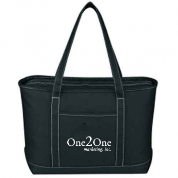 Large Cotton Canvas Yacht Tote Bag_Embroidered