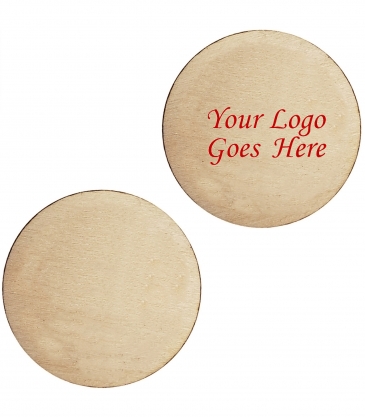 Wood Lapel Pins: 1" W x 1" H