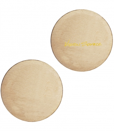 Wood Lapel Pins: 1" W x 1" H