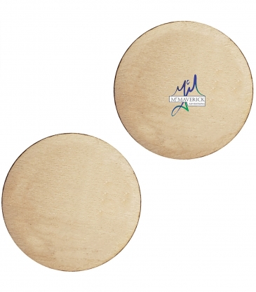 Wood Lapel Pins: 1" W x 1" H