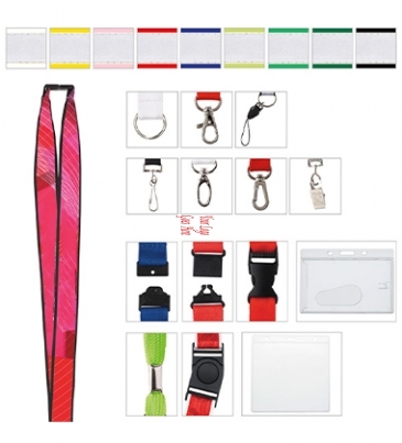 1" Polyester Lanyard with Ribbon (Heat Transfer)