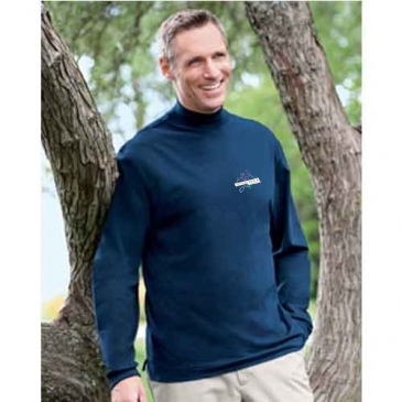 Adult Sueded Cotton Jersey Mock Turtleneck
