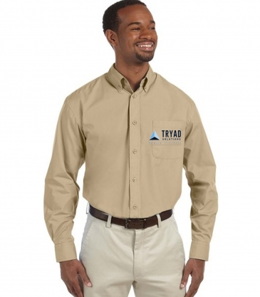 Harriton Men's Essential Poplin