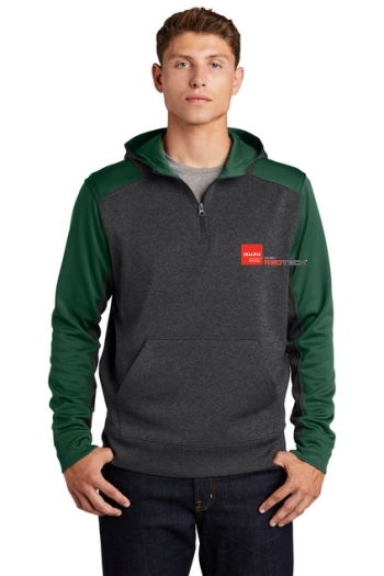 Sport-Tek®  Tech Fleece Colorblock 1/4-Zip Hooded Sweatshirt