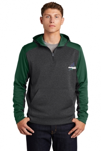 Sport-Tek®  Tech Fleece Colorblock 1/4-Zip Hooded Sweatshirt