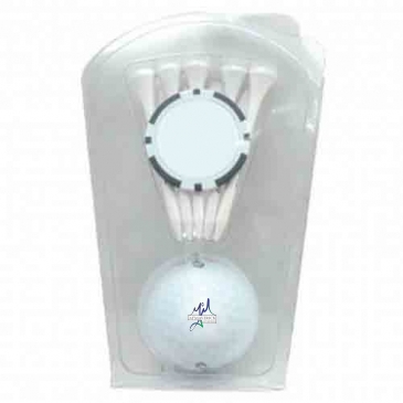 1 Ball 5 Tee Clam With Poker Chip Ball Marker