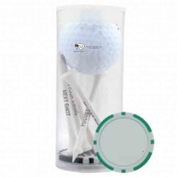 1 Ball 5 Tee Tube With Poker Chip Ball Marker