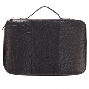 Deluxe Croc Leather Cosmetic Case