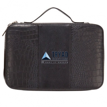 Deluxe Croc Leather Cosmetic Case