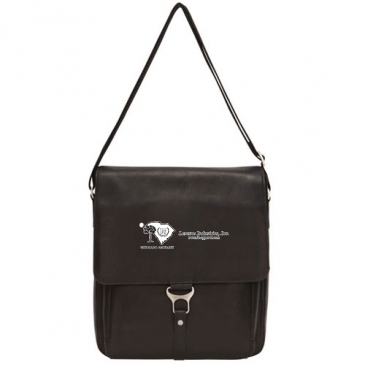 Leather Vertical Laptop Messenger