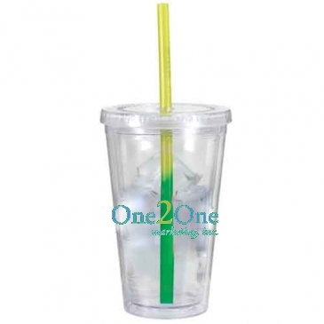 16oz. Victory Acrylic Tumbler W/ Mood Straw