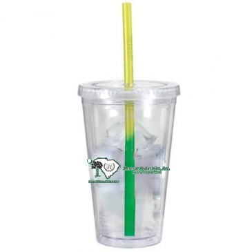 16oz. Victory Acrylic Tumbler W/ Mood Straw