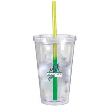 16oz. Victory Acrylic Tumbler W/ Mood Straw