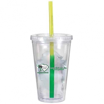 16 oz. Victory Acrylic Tumbler with Mood Straw