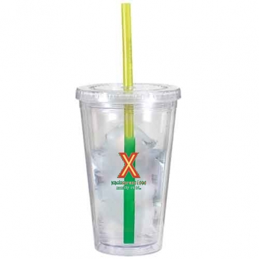 16 oz. Victory Acrylic Tumbler with Mood Straw