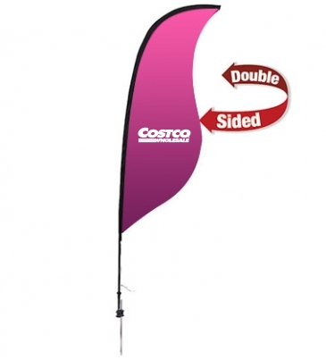 9' Premium Sabre Sail Sign Kit (Double-Sided with Ground Spike)