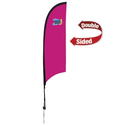 7' Premium Razor Sail Sign Kit Double-Sided with Spike Base