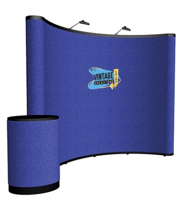 10' Curved Show 'N Rise Floor Display Kit (Fabric)