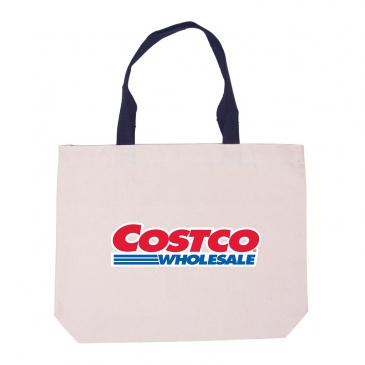 Cotton Canvas Tote with Gusset & Color Accent Handles