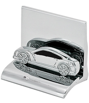 Chrome Metal Business Card Holder - Car