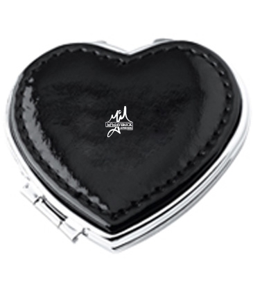 Heart Compact Mirror in Soft Pu Leather