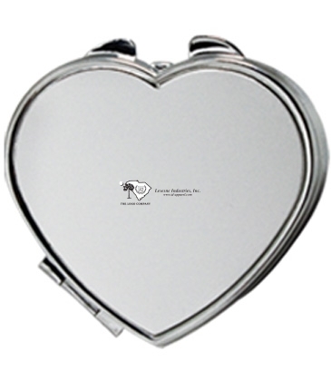 Heart Shape Metal Pill Box With Mirror