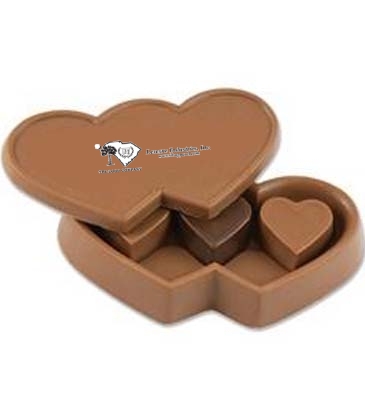 Double Heart Box with 3 Solid Heart Truffles