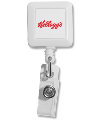 "KENT VL" 30" Cord Square Retractable Badge Reel and Badge Holder