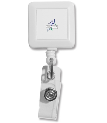 "KENT VL" 30" Cord Square Retractable Badge Reel and Badge Holder