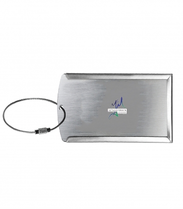 Prestige Brushed Metal Luggage Bag Tag