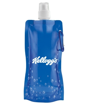 18 oz Foldable and Reusable Water Bottle with Matching Carabiner