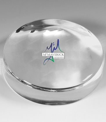 Prestige Round Glass Paperweight