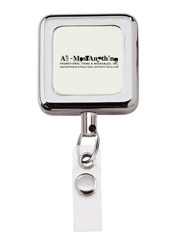 Square Metal Retractable Badge Holder