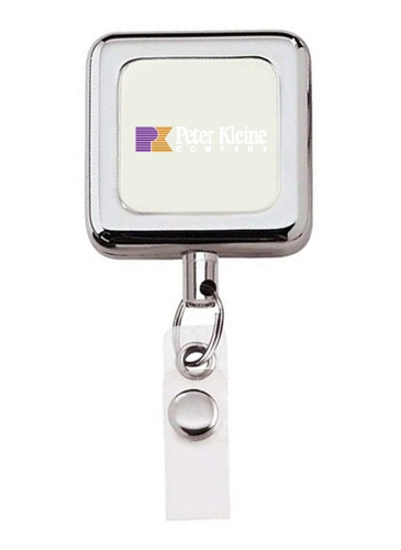 Square Metal Retractable Badge Holder