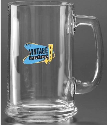 15 oz. Glass Tankard - Deep Etched