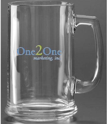 15 oz. Glass Tankard - Deep Etched