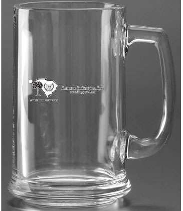 15 oz. Glass Tankard - Deep Etched