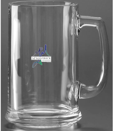 15 oz. Glass Tankard - Deep Etched
