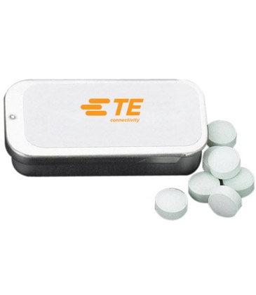 2" x 1" Small Silver Rectangular Slider Tin with Mints