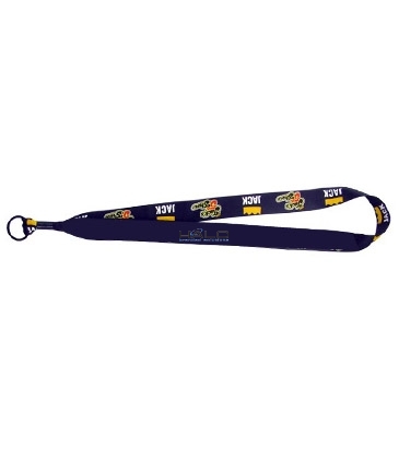 1" Dye-Sublimated Lanyard with Metal Crimp & Metal Split-Ring