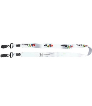 3/4" 2-Ended Dye-Sublimated Lanyard with Metal Crimp and Metal Bu