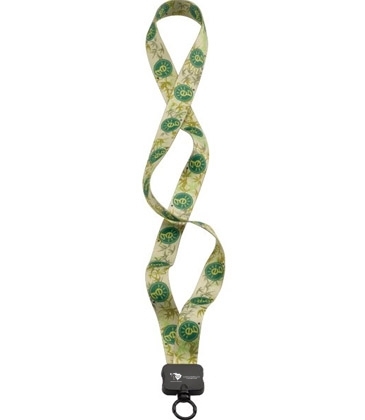 3/4" RPET Dye-Sublimated Lanyard with Plastic Clamshell and O-Rin
