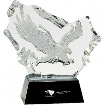 7" Crystal Carved Eagle on Base