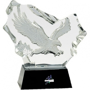 7" Crystal Carved Eagle on Base