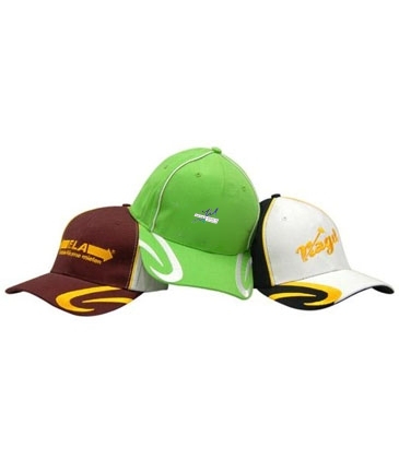 Brushed Heavy Cotton with Crown Piping & Peak Swirl Embroidery