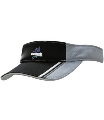 Mesh Knit Visor with Fabric Inserts and Embroidery